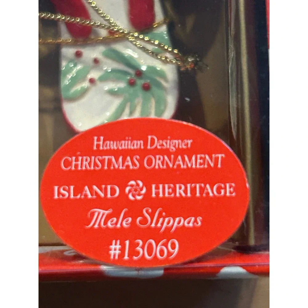 Island Heritage Mele Slippas Hawaiian Christmas Ornament Hand‎ Painted NIB